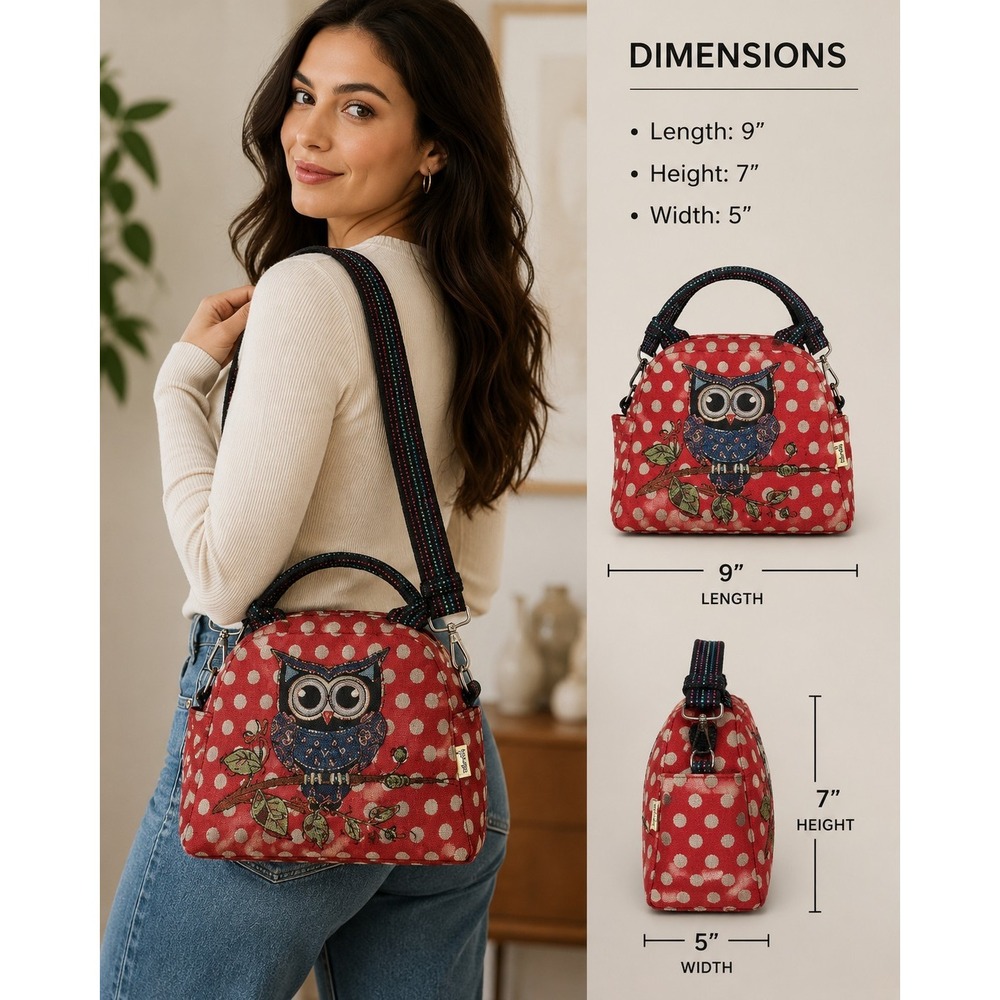 MAI MAI Owl Polka Dot Handbag‎ -1531
